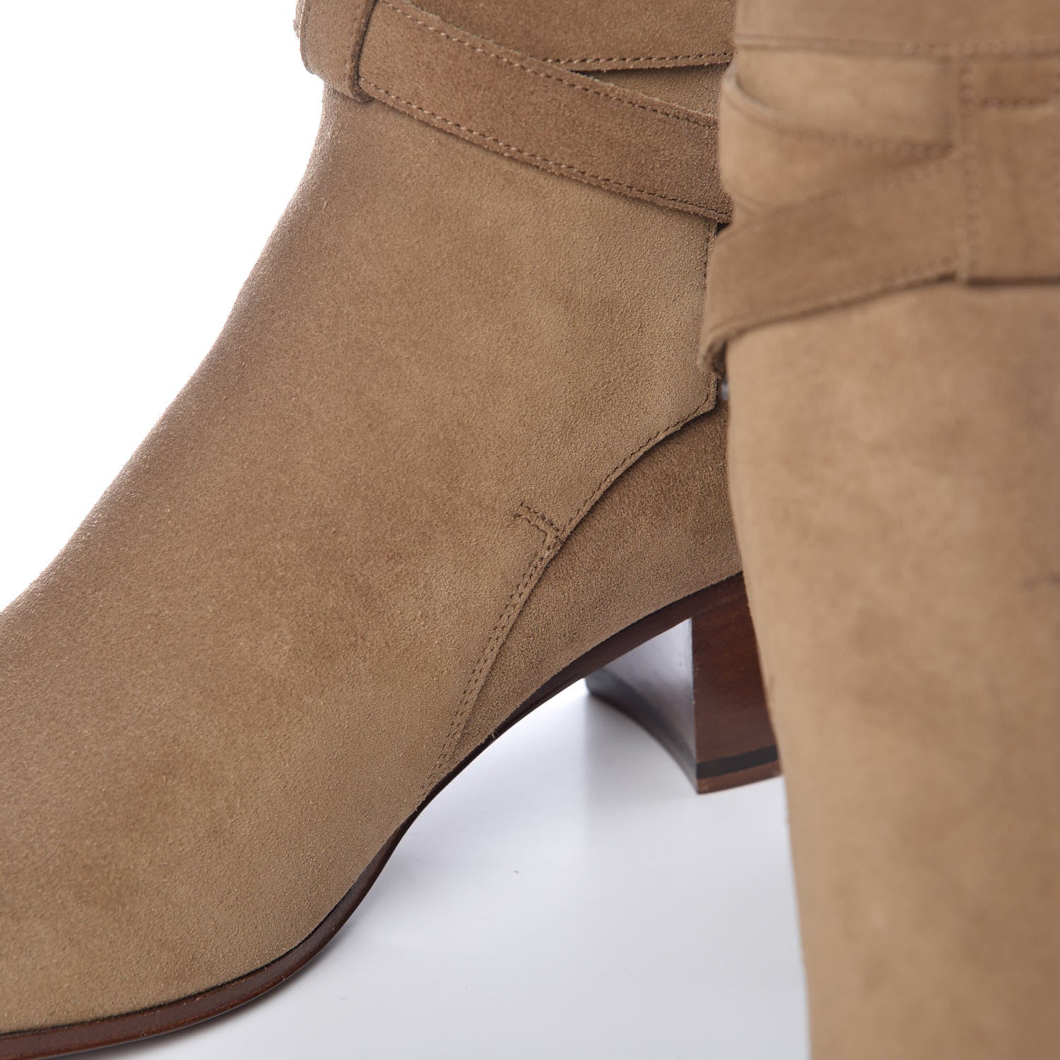 Saint Laurent Women's Suede Blake Ankle Boots 37.5 New Sigaro 10 of 11
