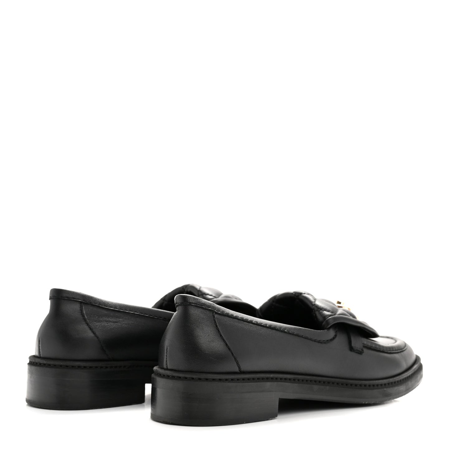 Lambskin Quilted CC Turnlock Loafers 38 Black