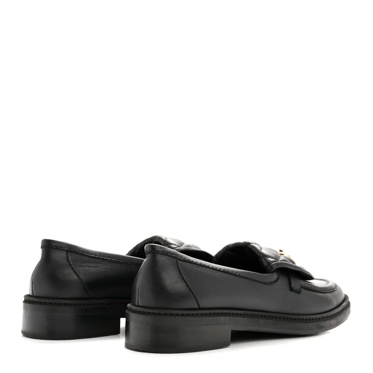 Chanel Lambskin Quilted CC Turnlock Loafers 38 Black 5 of 11