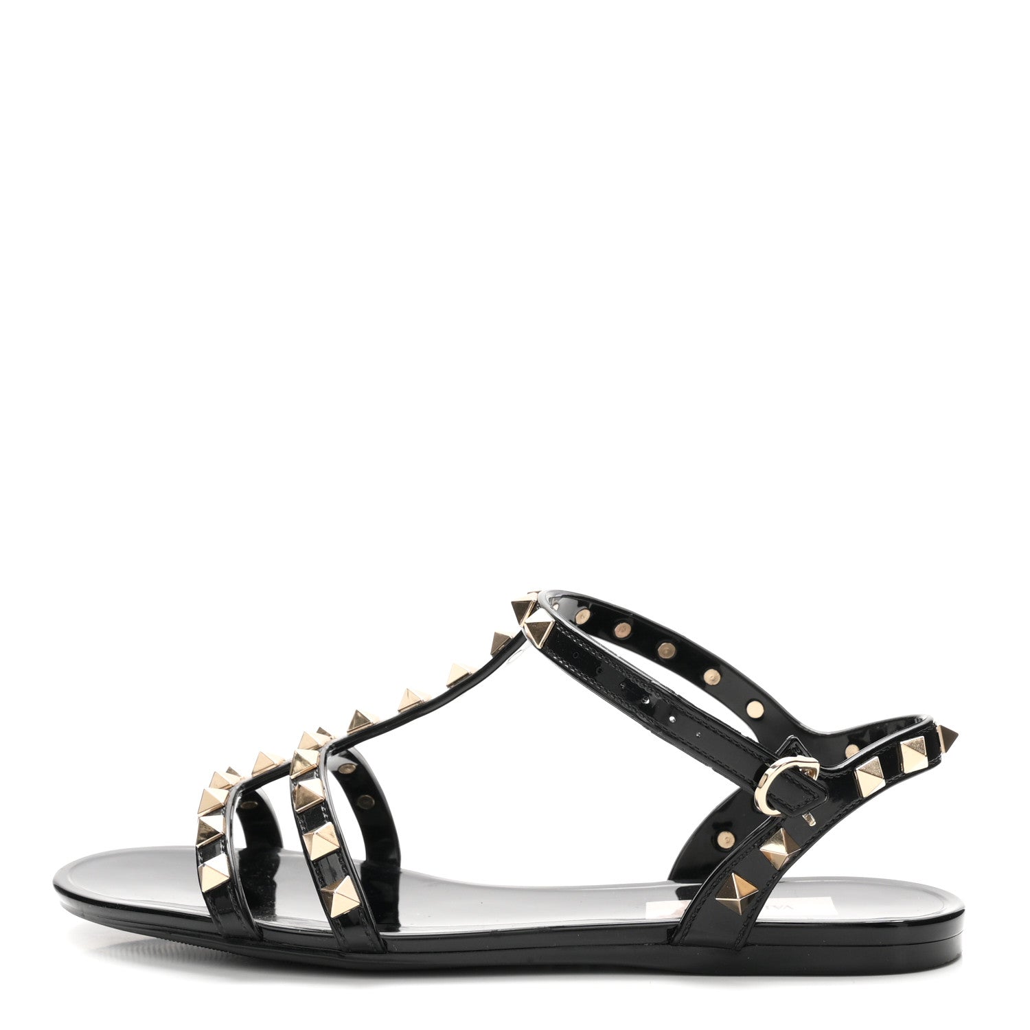 Valentino Garavani PVC Jelly Rockstud Caged Sandals 35 Black