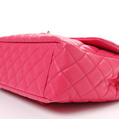 Chanel Caviar Quilted XXL Travel Flap Bag Dark Pink 10 of 12