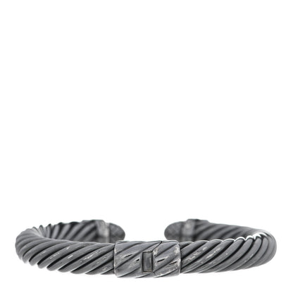 David Yurman Blackened Sterling Silver Diamond Empire Cable Bracelet 2 of 6
