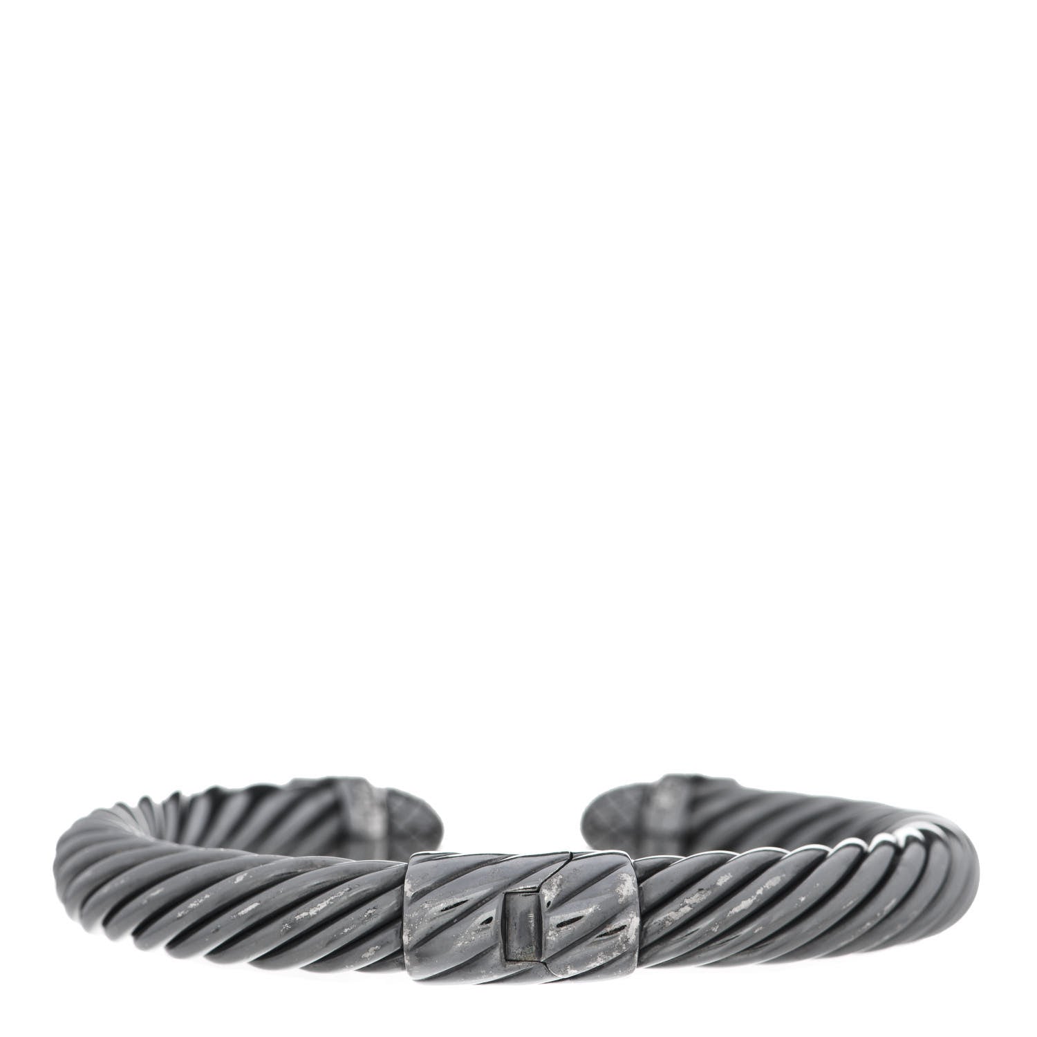 David Yurman Blackened Sterling Silver Diamond Empire Cable Bracelet 2 of 6