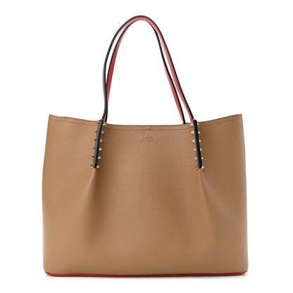 Christian Louboutin Calfskin Large Cabarock Spikes Tote Nude 1 of 9