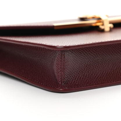 Salvatore Ferragamo Hammered Calfskin Gancio Wallet On Chain Burgundy 9 of 11