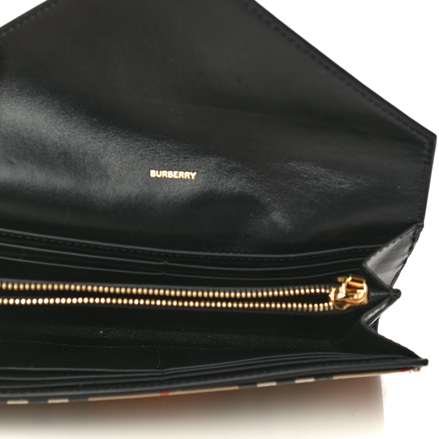 Burberry Vintage Check Grain Calfskin Halton Wallet Black 5 of 15