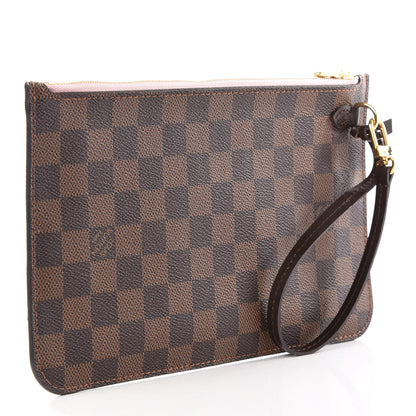 Louis Vuitton Damier Ebene Neverfull MM GM Pochette Rose Ballerine 2 of 10