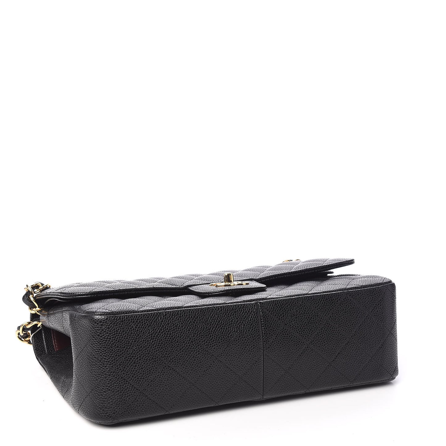 Caviar Quilted Jumbo Double Flap Black
