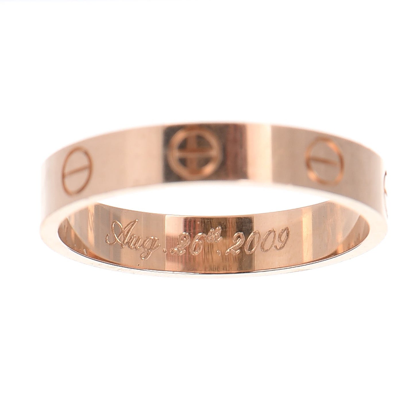 18K Yellow Gold 3.5mm LOVE Wedding Band Ring 56 7.5