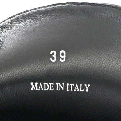 Prada Natural Calfskin Metal Triangle Logo 45mm Clogs 39 Black 6 of 11