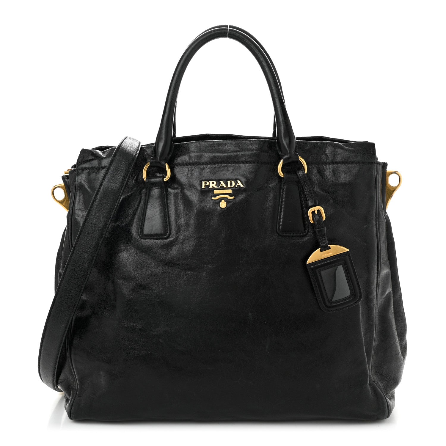 Prada Glace Calf Tote Black 1 of 12