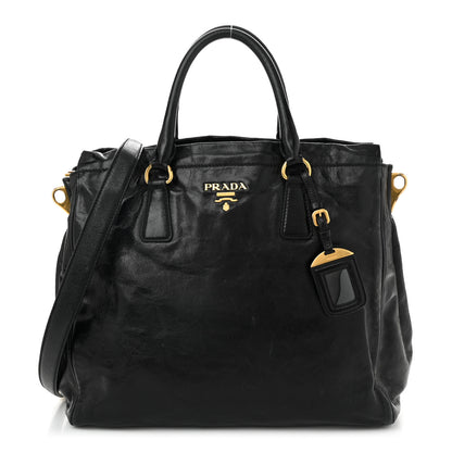 Prada Glace Calf Tote Black 1 of 12