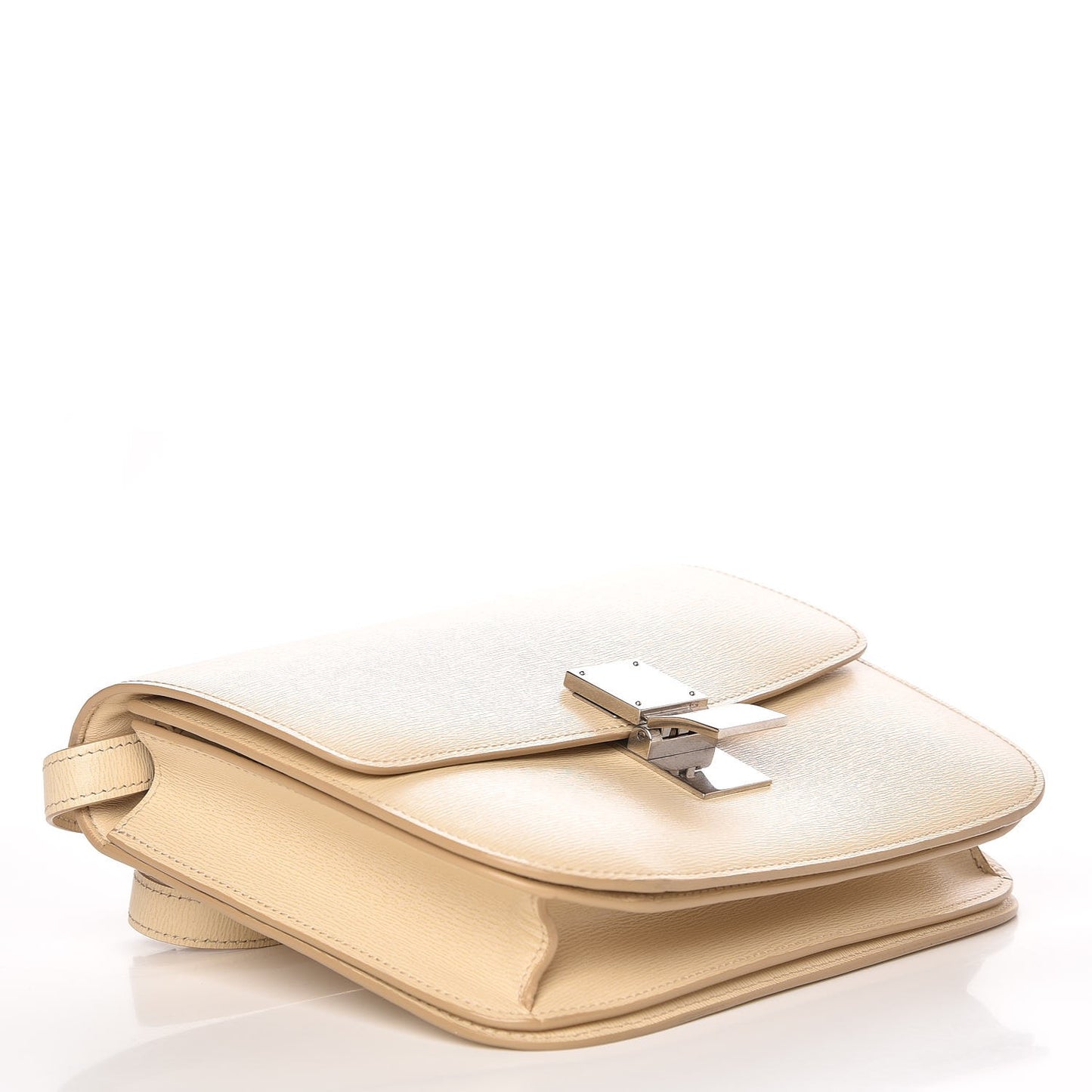 Liege Calfskin Medium Classic Box Flap Bag Cream