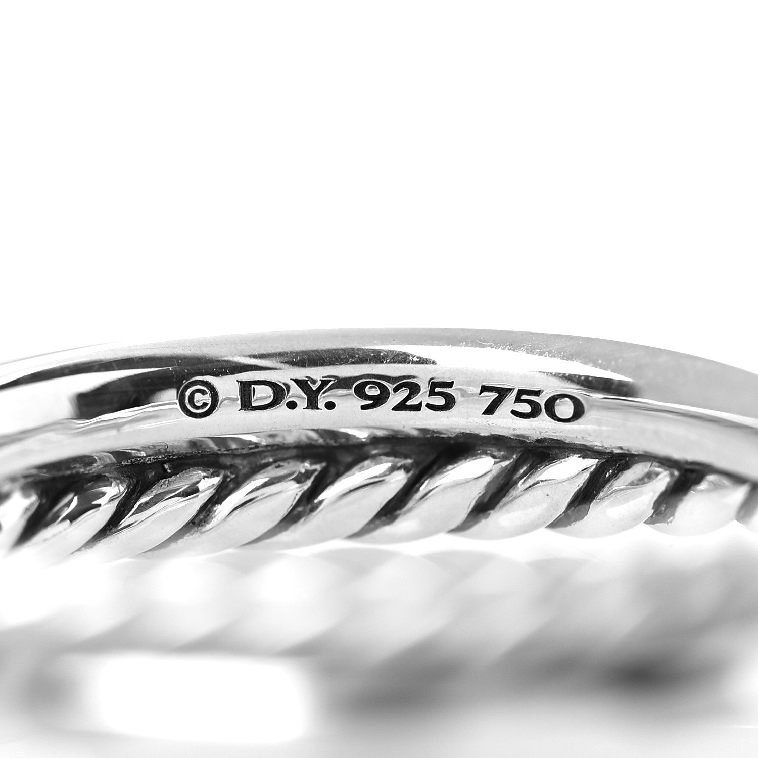 David Yurman Sterling Silver 18K Yellow Gold Petite X Crossover Ring 54 7 4 of 4