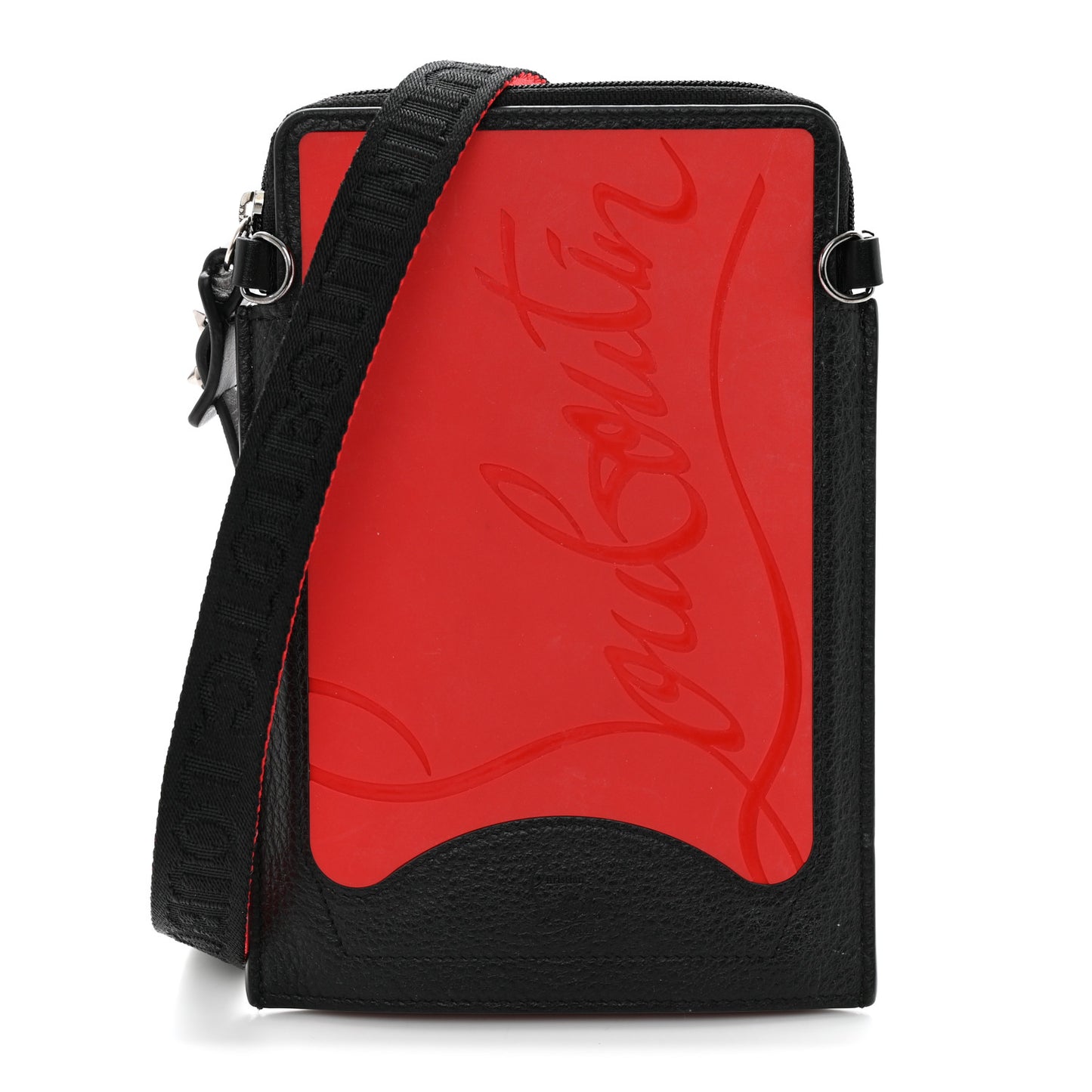Calfskin Gomme Loubilab Batt Clutch Loubi Black