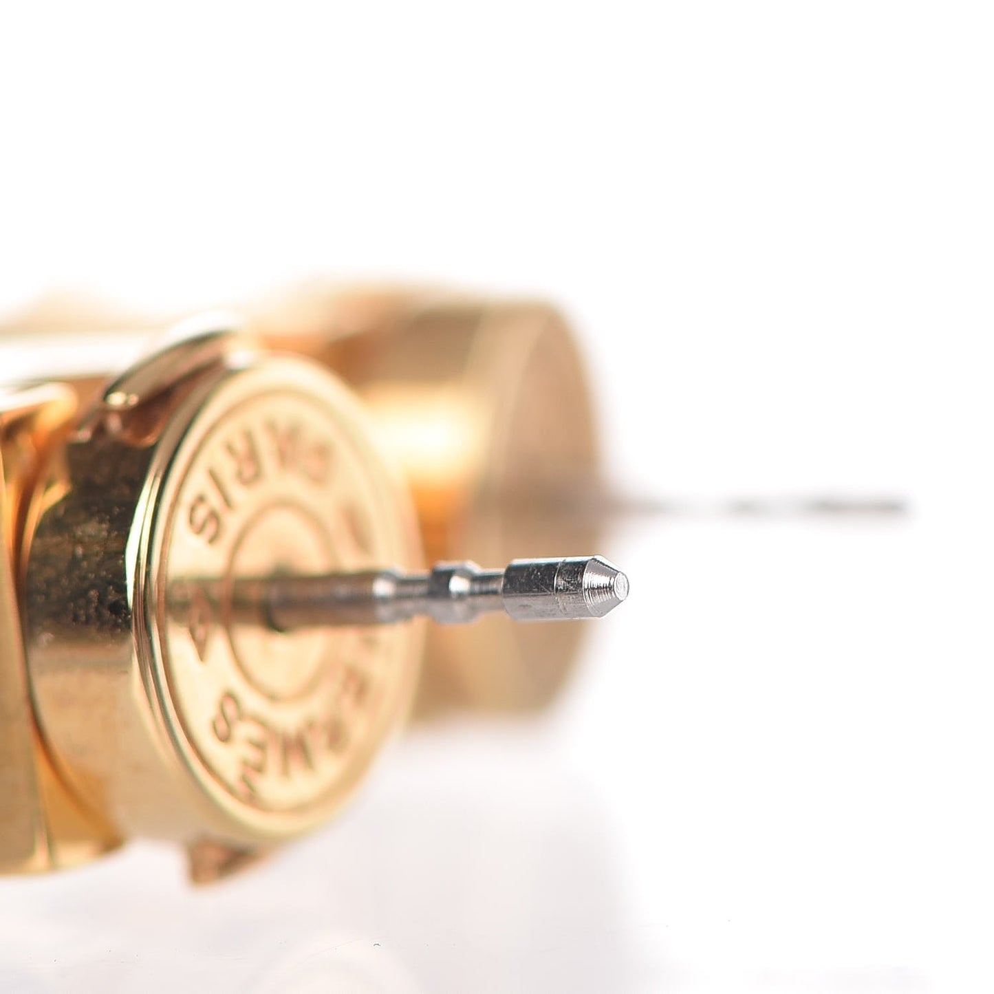 Gold Lacquered Cage d'H Earrings Rose Indien