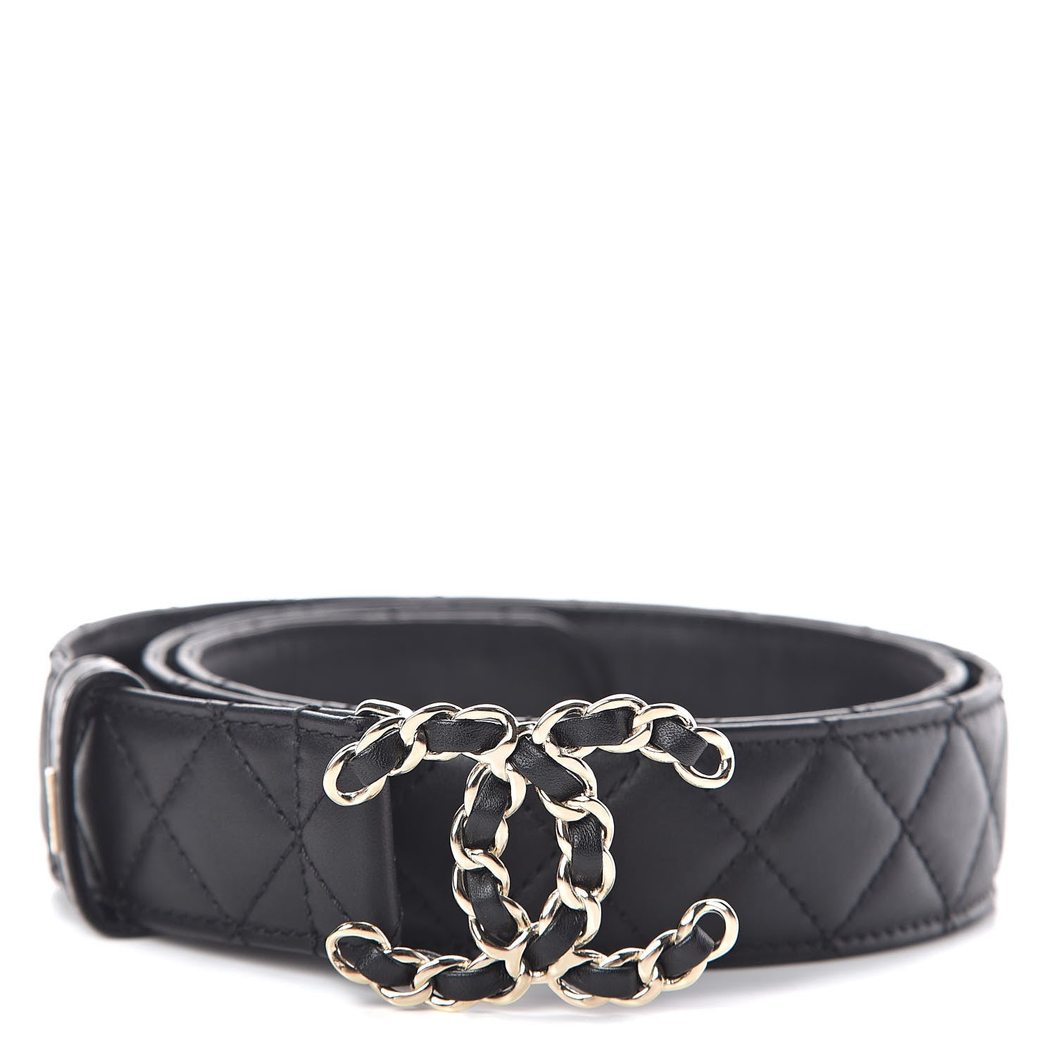 Chanel Lambskin Quilted CC Chain Belt 85 34 Black 1 of 7