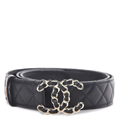 Chanel Lambskin Quilted CC Chain Belt 85 34 Black 1 of 7