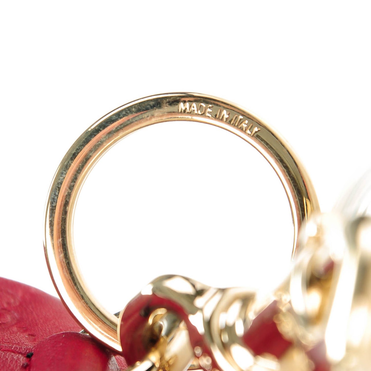Guccissima Mini Boston Bag Charm Raspberry Red