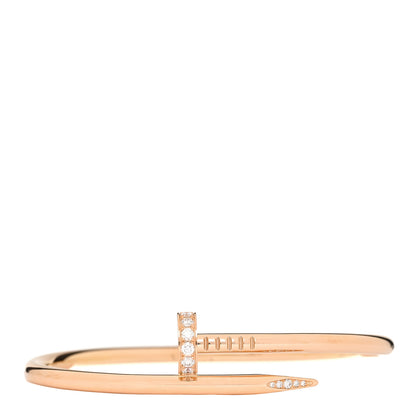 Cartier 18K Pink Gold Diamond Juste Un Clou Bracelet 17 1 of 6