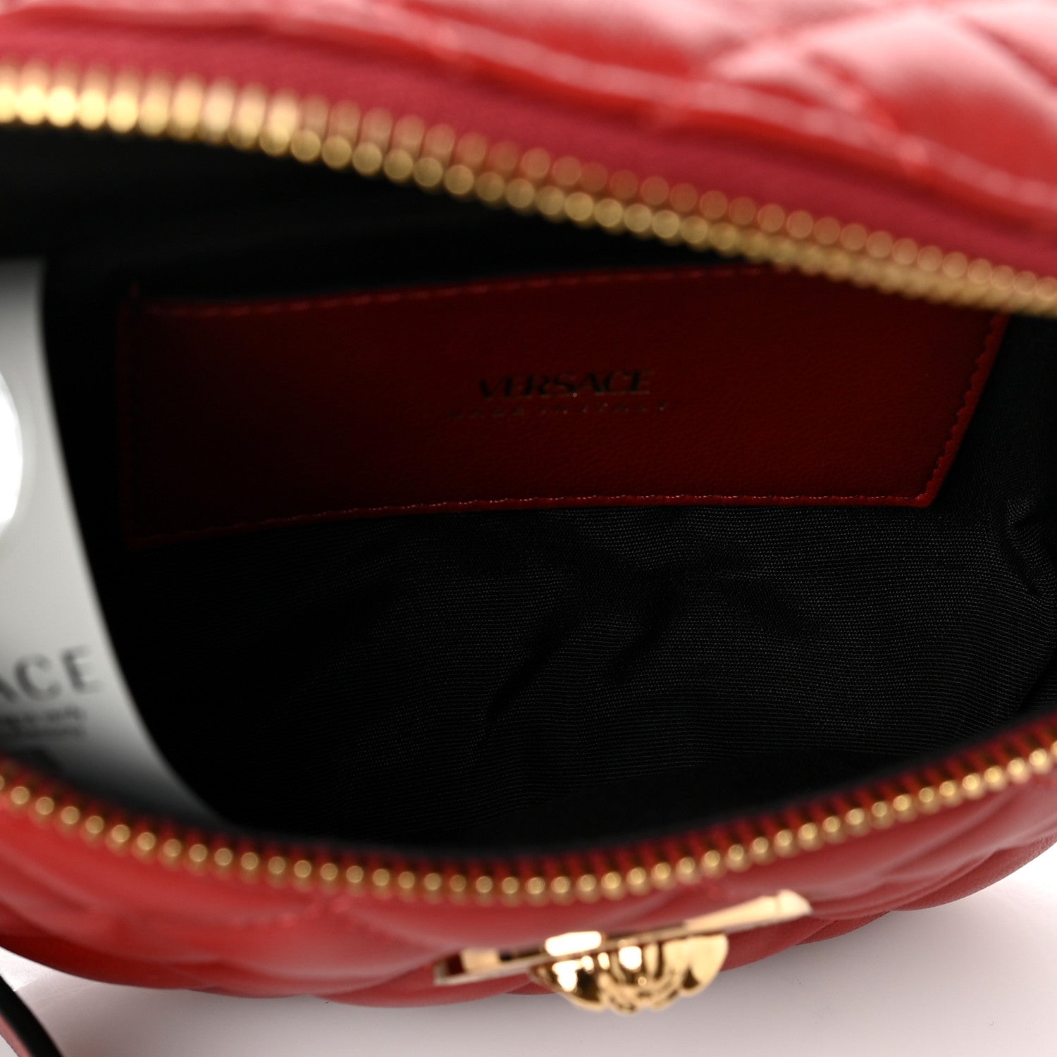 Versace Nappa Quilted Medusa Belt Bag Cherry Red 4 of 5