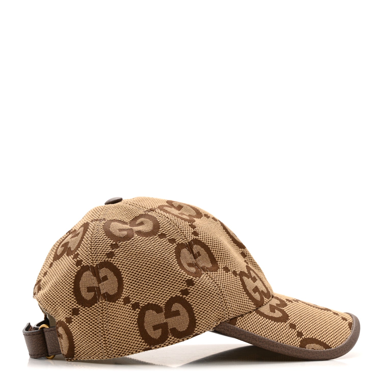 Gucci Monogram Jumbo GG Baseball Hat XS Camel Ebony 5 of 13