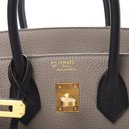 Hermes Togo Horseshoe Birkin 25 Gris Asphalt Black 9 of 12