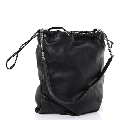 Saint Laurent Lambskin Teddy Bucket Bag Black 2 of 8