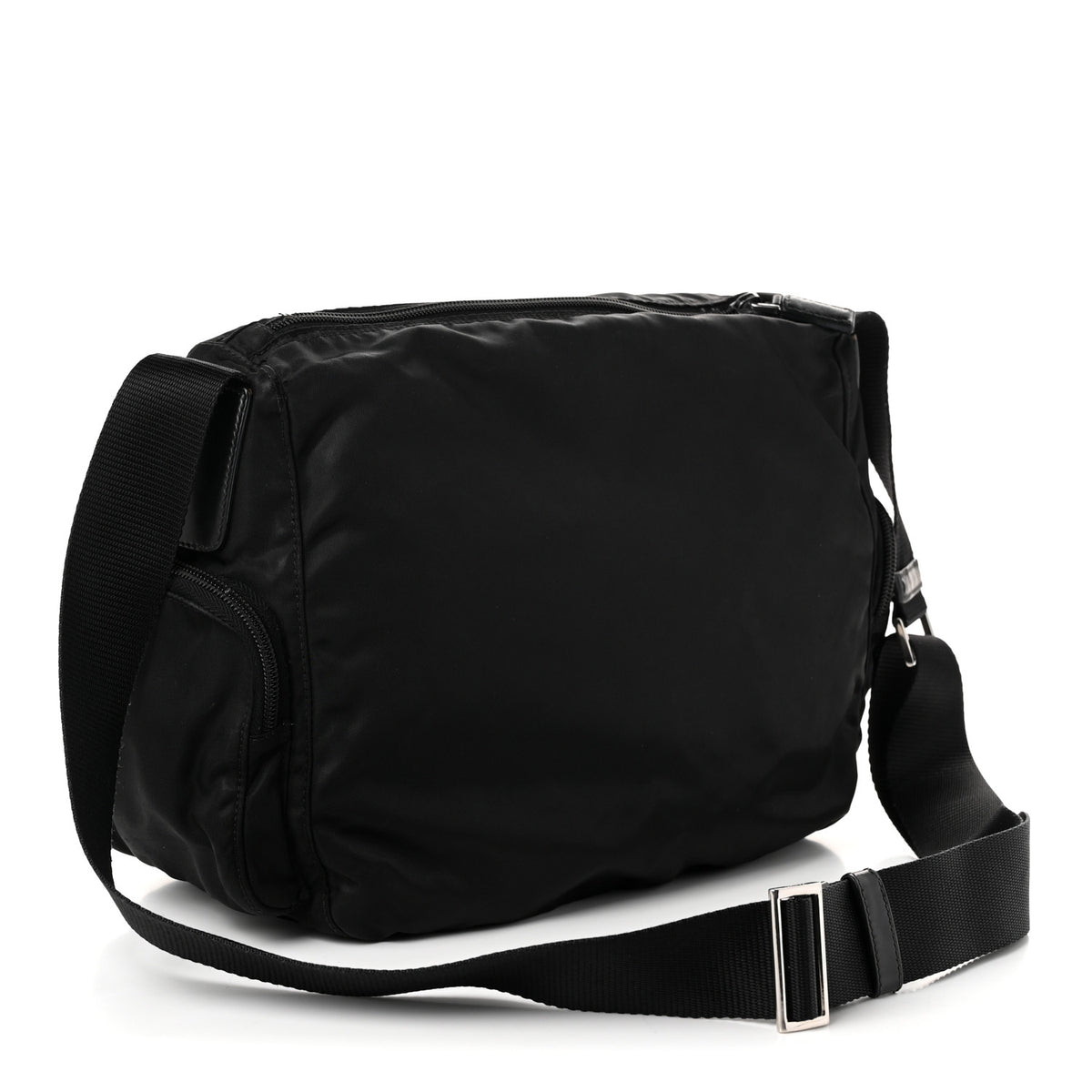 Prada Re-Nylon Vela Saffiano Pocket Double Zip Shoulder Bag Black 3 of 11