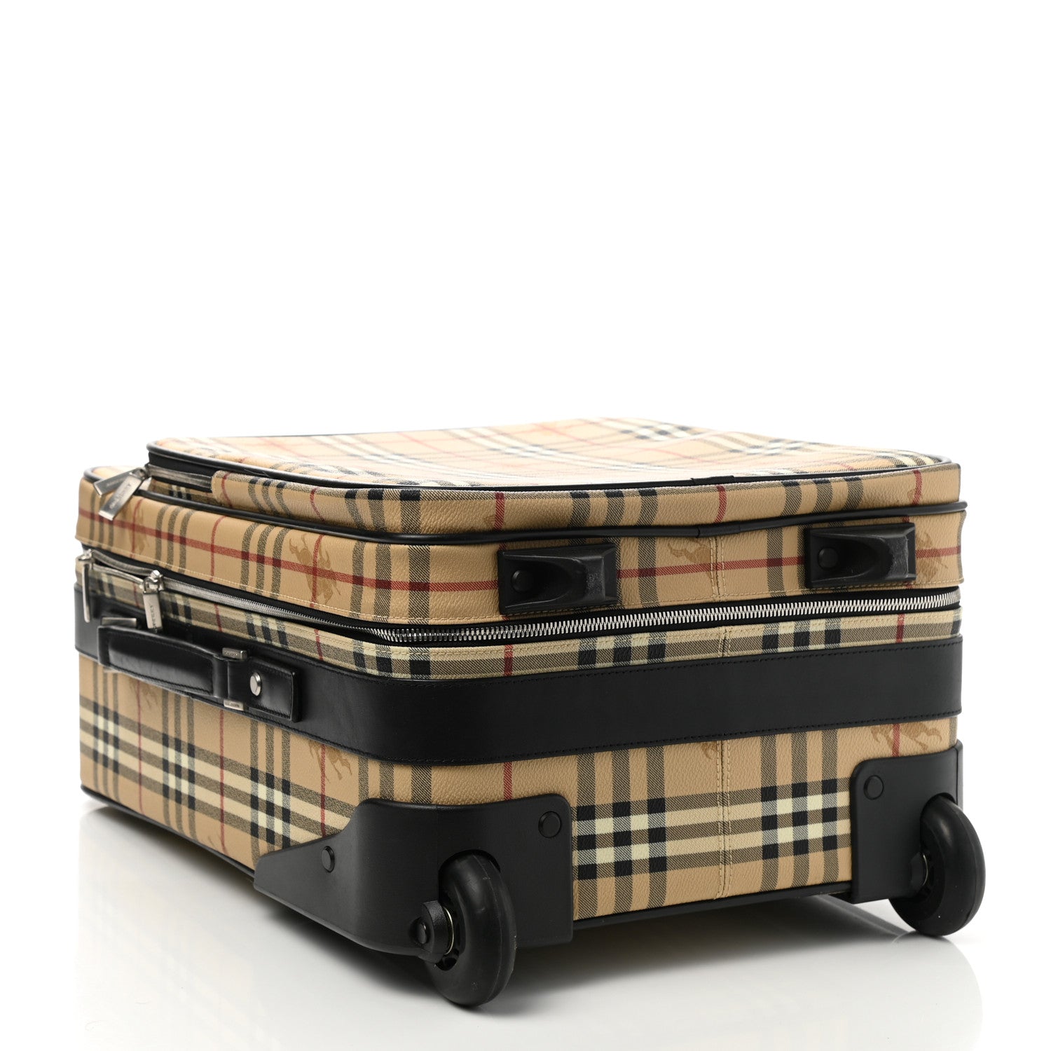 Burberry Coated Canvas Haymarket Check Carry-On Suitcase Black 3 of 9
