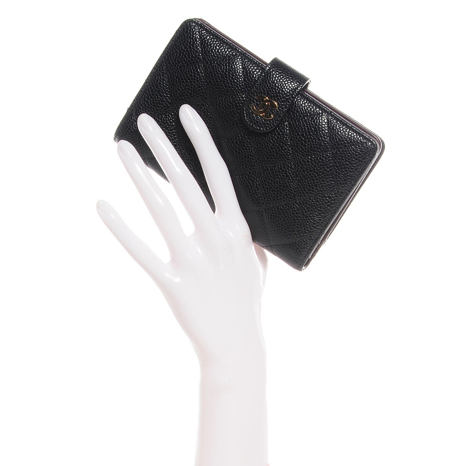 Chanel Caviar Quilted Zipped Pocket Wallet Black 2 of 9