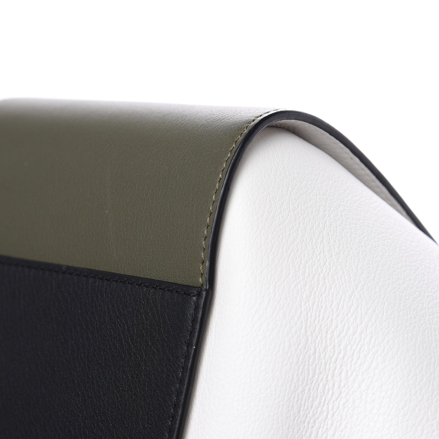 Calfskin Medium Hammock Shoulder Bag Khaki Green Soft White