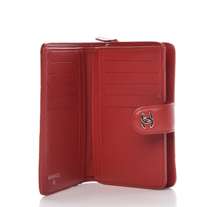 Chanel Lambskin Quilted Zipped Pocket Wallet Red 5 of 7