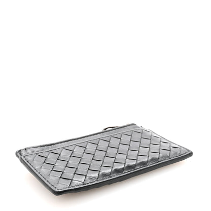 Bottega Veneta Calfskin Intrecciato Zip Card Holder Black 4 of 7