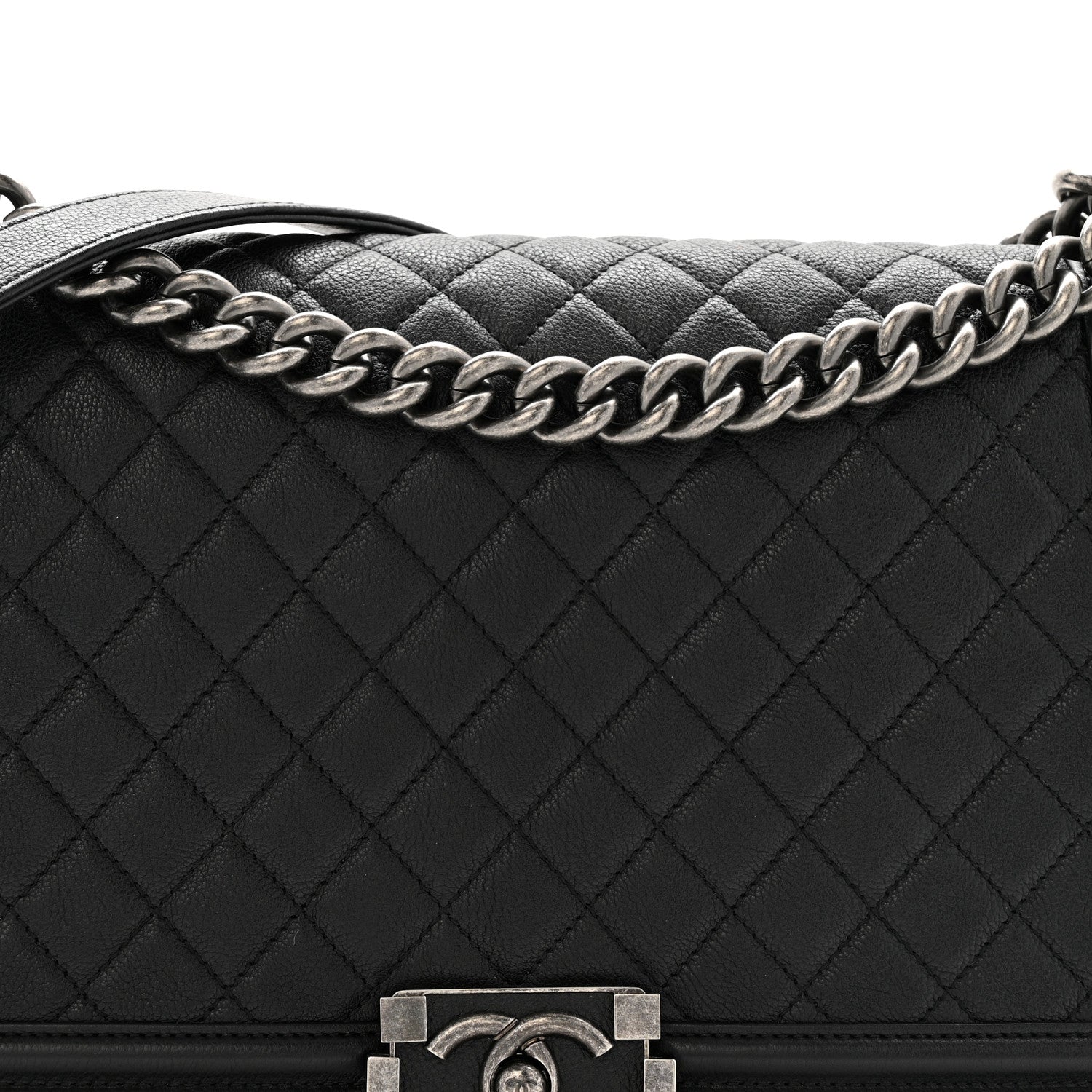 Chanel Grained Calfskin Quilted New Medium Boy Flap Black 8 of 10