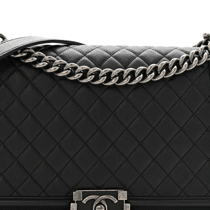 Chanel Grained Calfskin Quilted New Medium Boy Flap Black 8 of 10