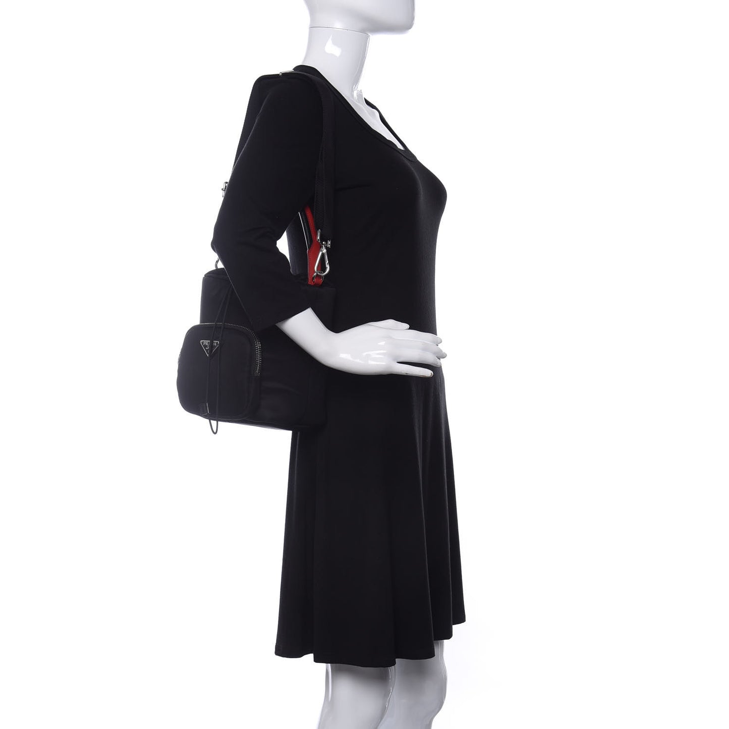 Tessuto Nylon Pocket Small Cargo Tote Black Fuoco