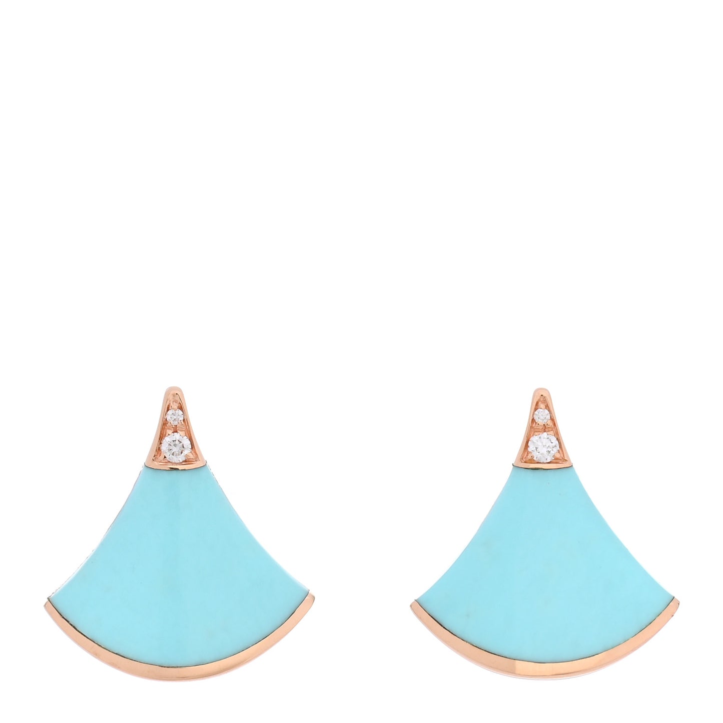 18K Rose Gold Diamond Turquoise Divas' Dream Stud Earrings