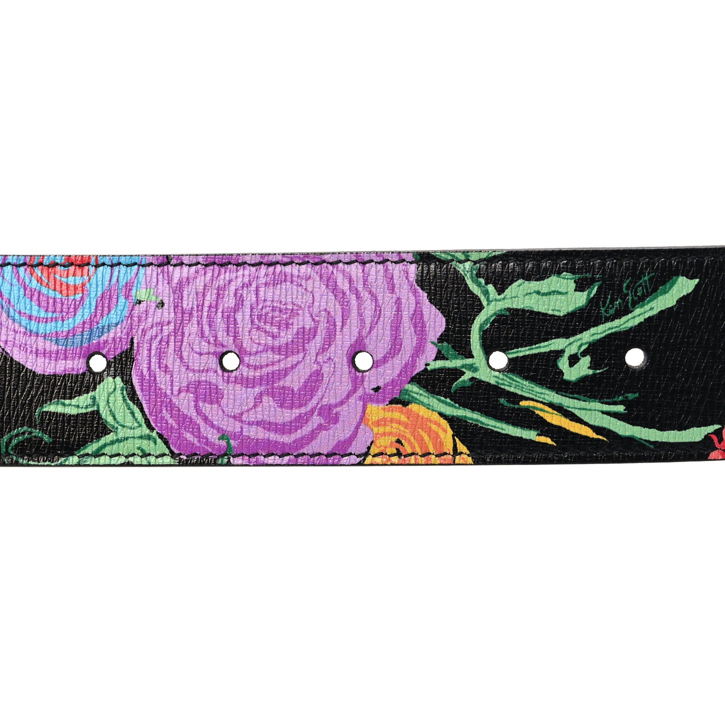 x Ken Scott Calfskin Double G 40mm Belt 80/32 Black Multicolor