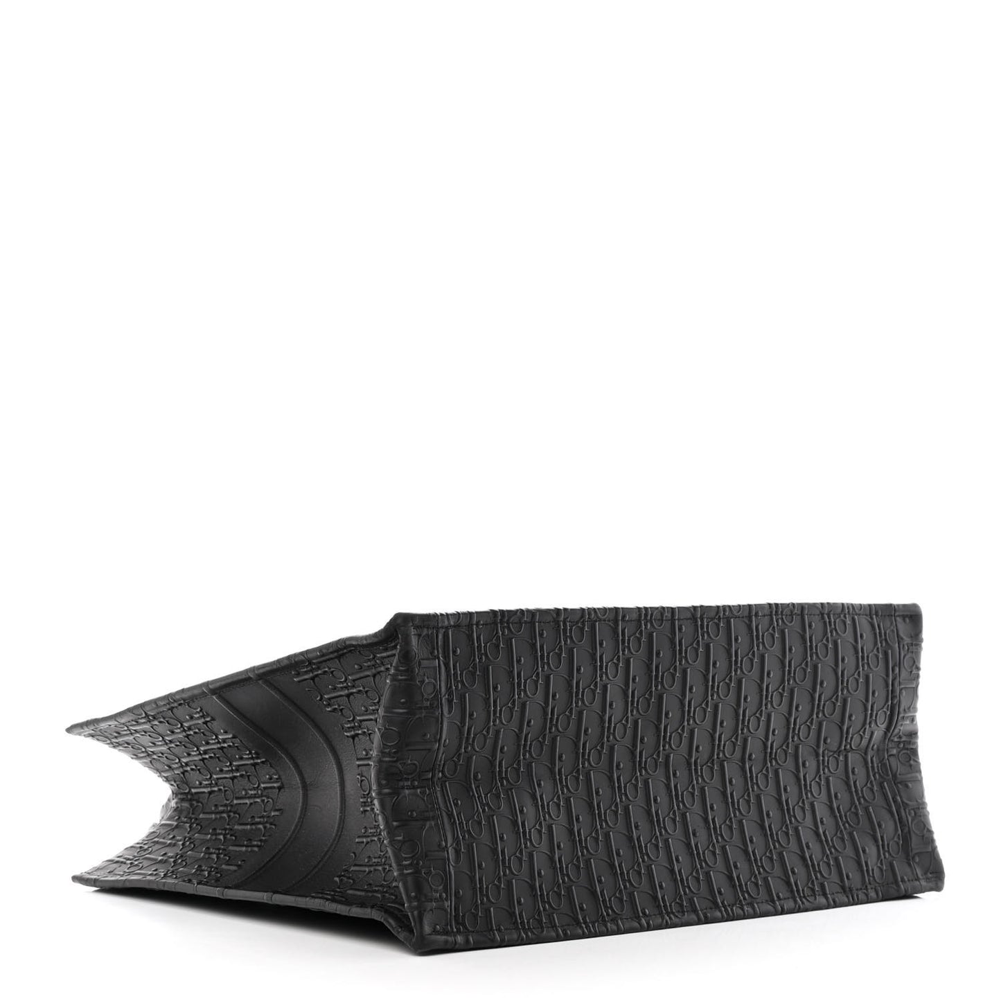 Oblique Calfskin Embossed Large Book Tote Black