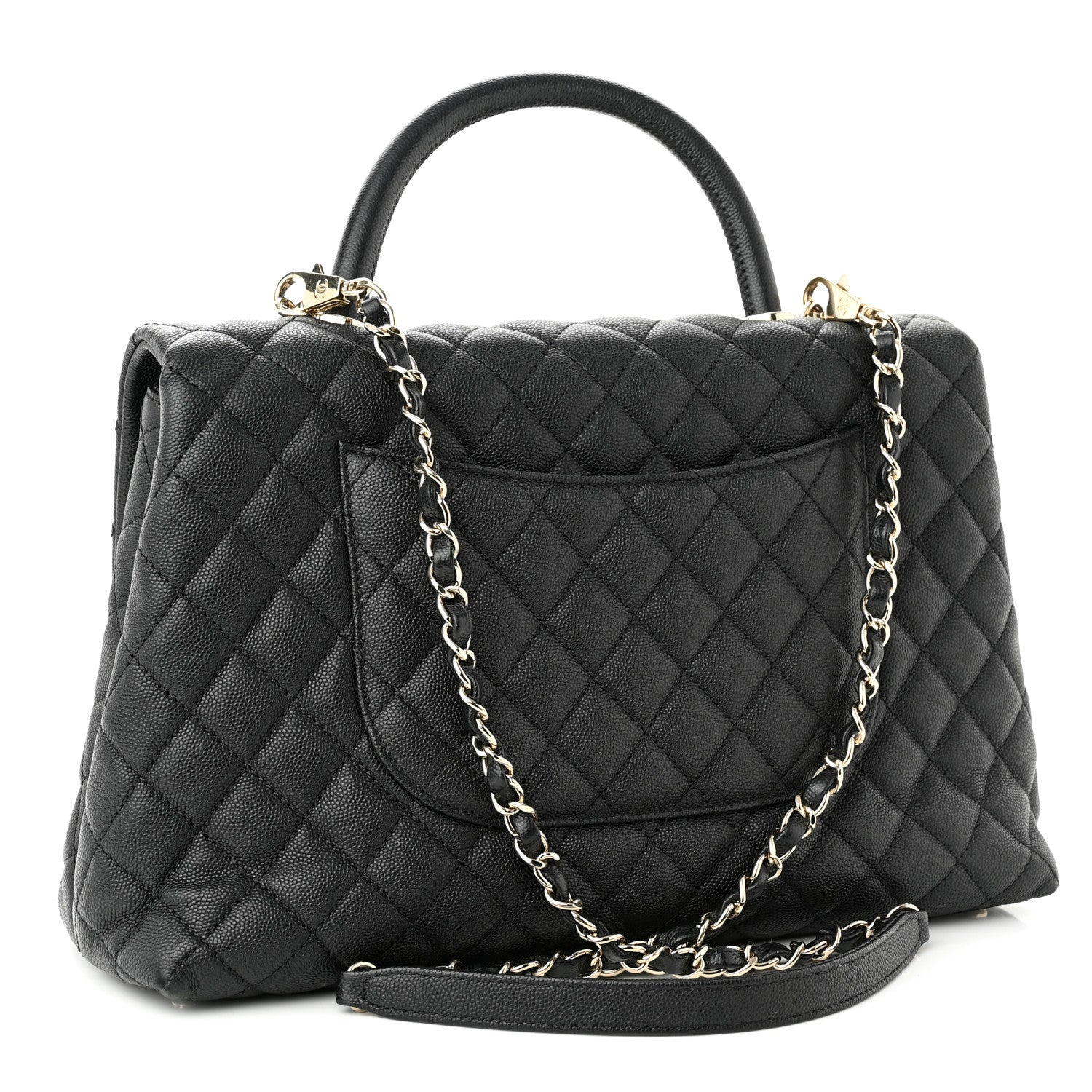 Chanel Caviar Quilted Medium Coco Handle Flap Black 3 of 11