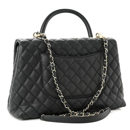 Chanel Caviar Quilted Medium Coco Handle Flap Black 3 of 11