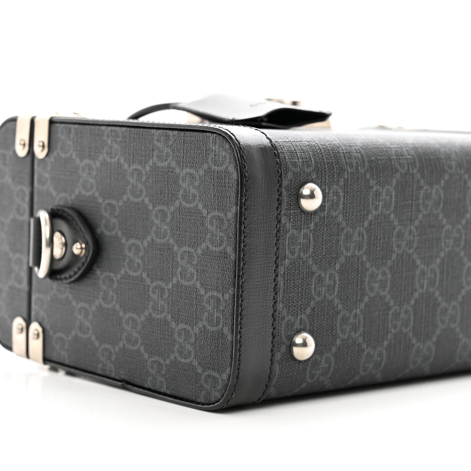 Gucci GG Supreme Monogram Calfskin Savoy Top Handle Beauty Case Black 9 of 10
