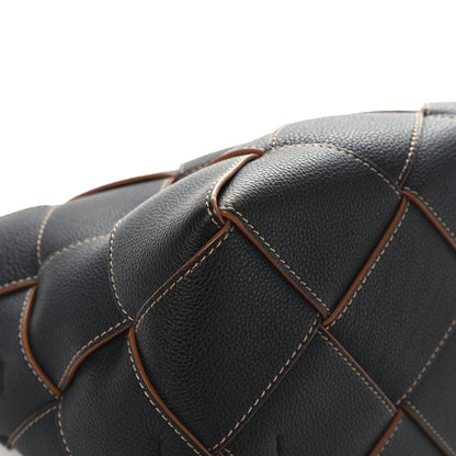 Loewe Soft Grained Calfskin Woven Basket Bag Black Tan 10 of 12