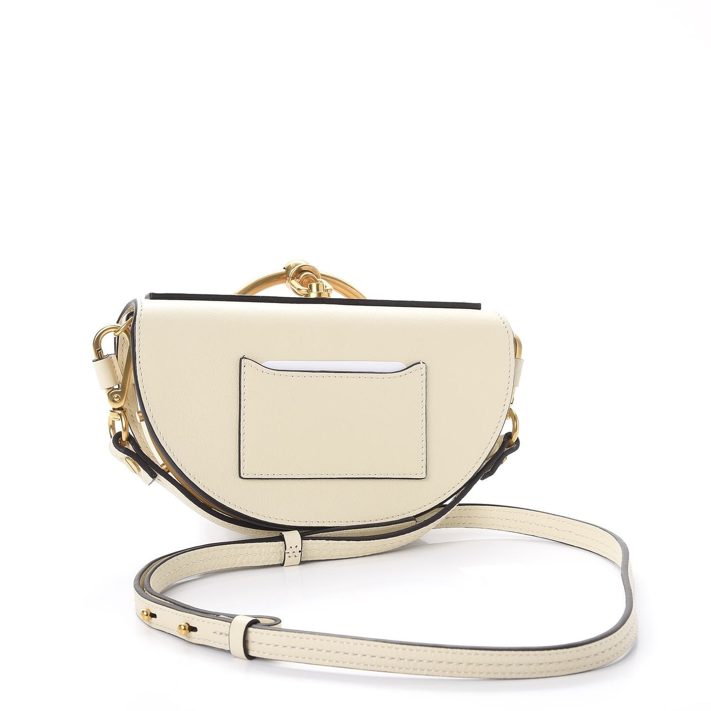 Calfskin Small Nile Bracelet Minaudiere Bag Off White