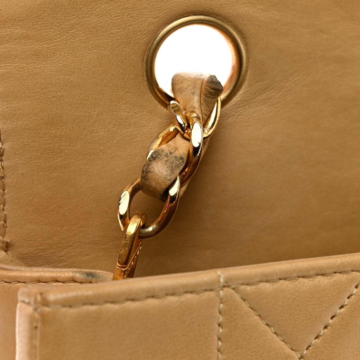 Chanel Lambskin Quilted Medium Single Flap Beige 16 of 16
