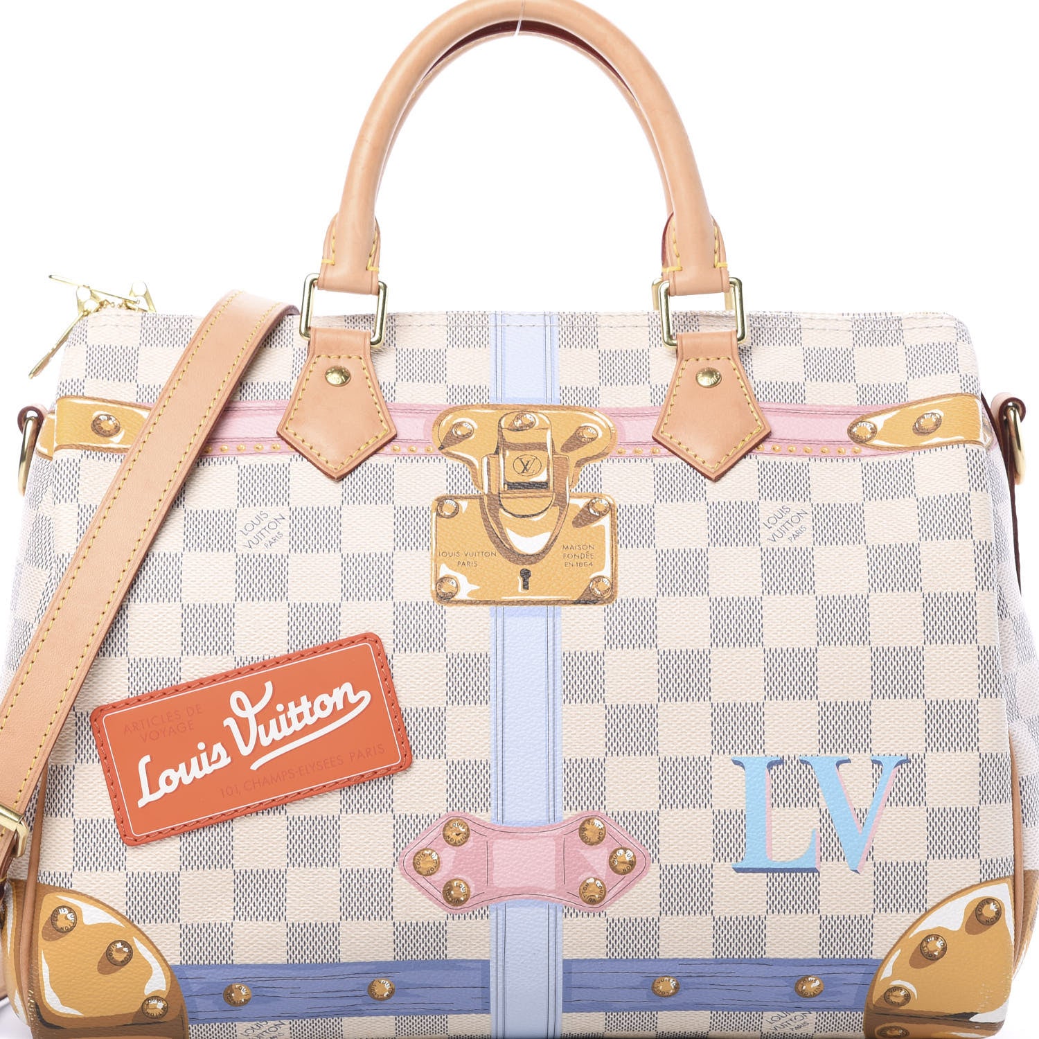 Louis Vuitton Damier Azur Summer Trunks Speedy Bandouliere 30 7 of 14