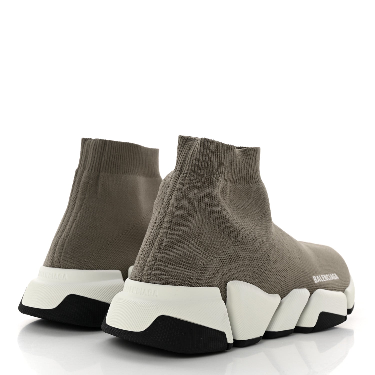 Balenciaga Technical 3D Recycled Knit Bi-Color Sole Womens Speed 2.0 Sneakers 41 Dark Beige White Black 4 of 9