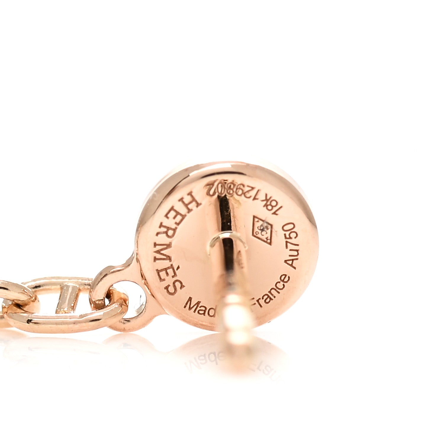 Hermes 18K Rose Gold Diamond TPM Farandole Drop Earrings 4 of 5