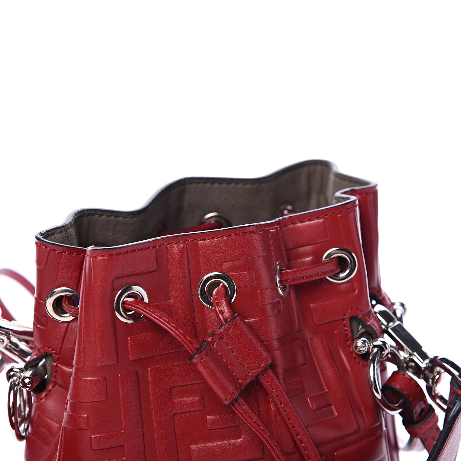 Fendi Vitello Liberty F is Fendi FF 1974 Embossed Mini Mon Tresor Bucket Bag Fragola 11 of 12